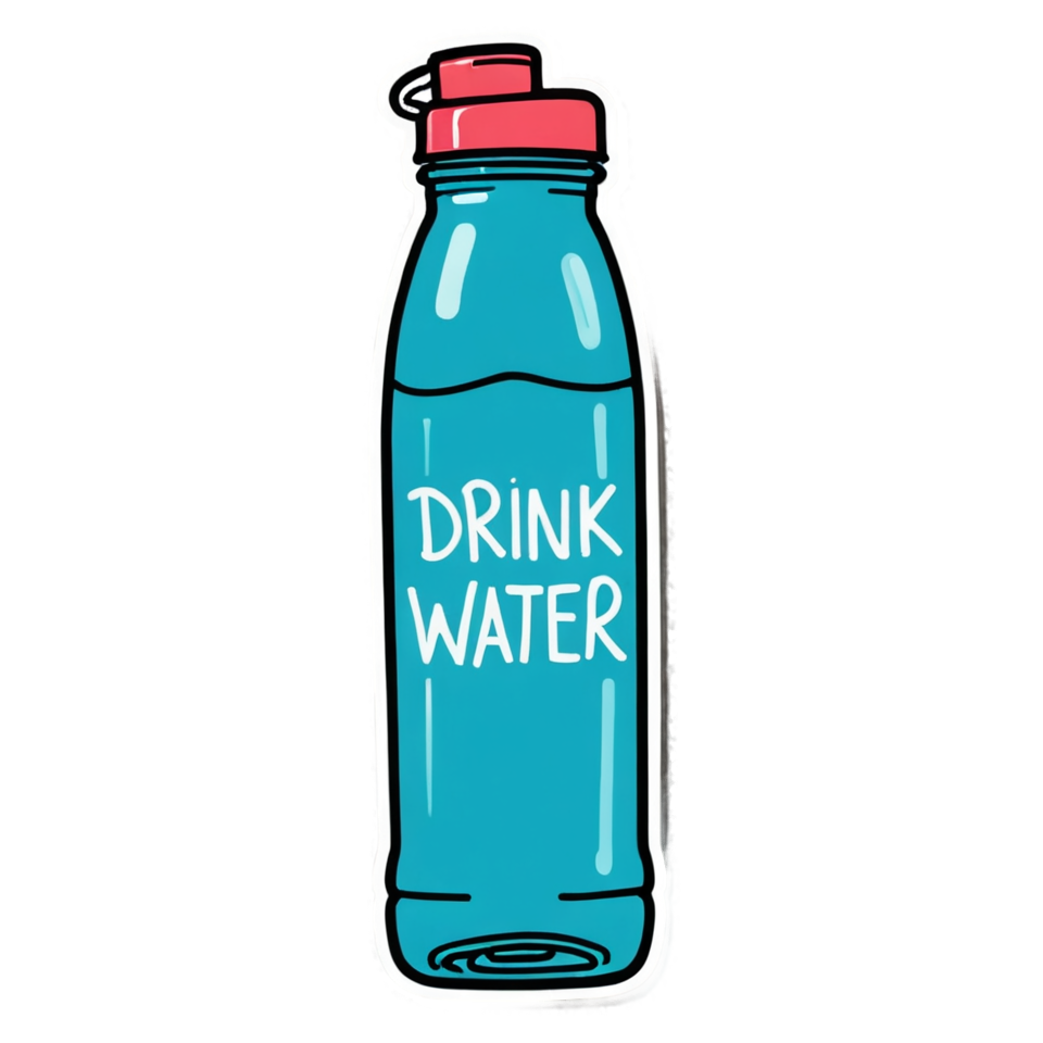 Drink Water (neon) — self-care stickers