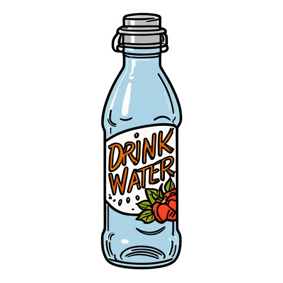 Drink Water (tattoo) — self-care stickers