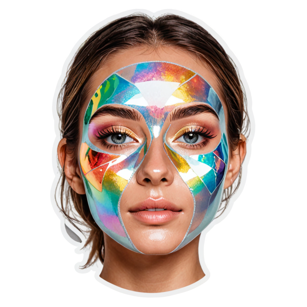 Face Mask (holographic) — self-care stickers