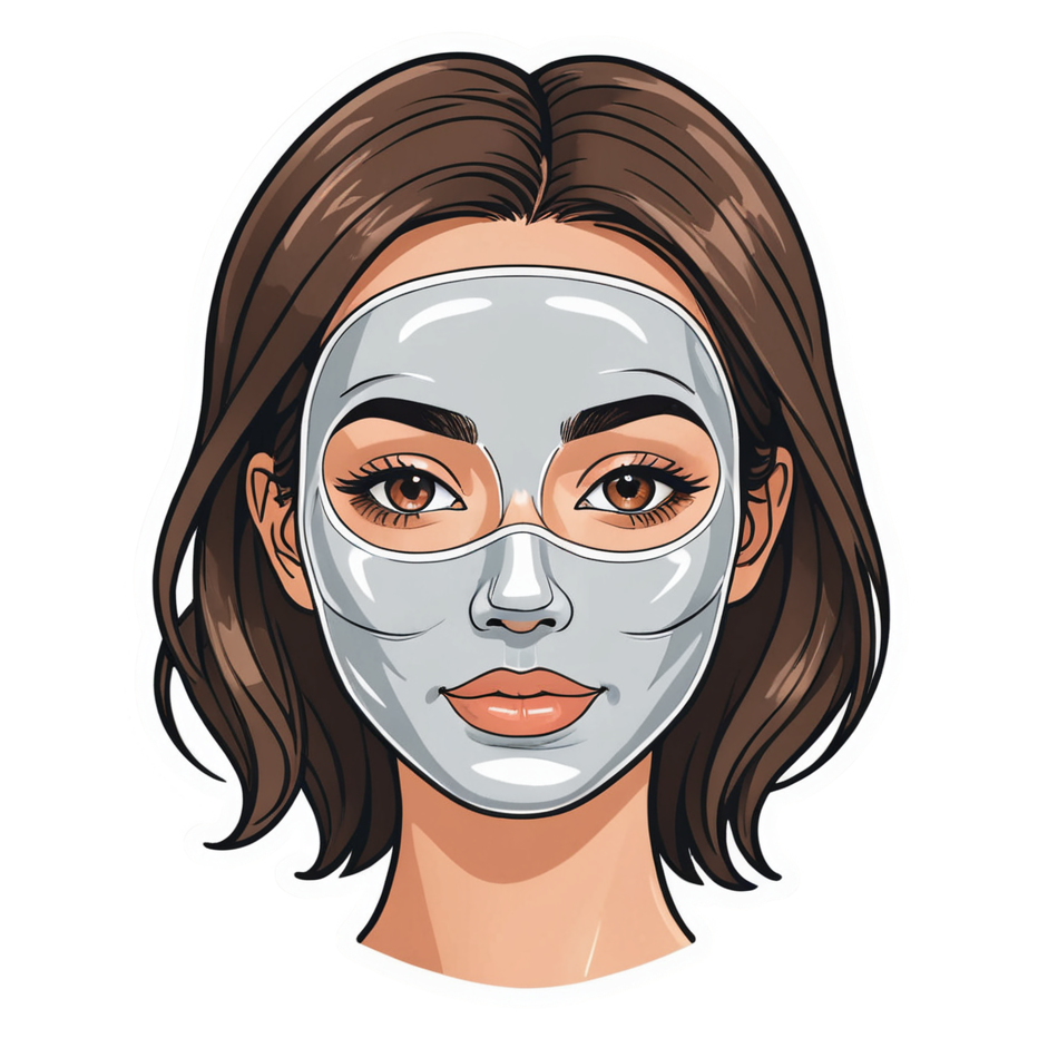 Face Mask (lineart) — self-care stickers
