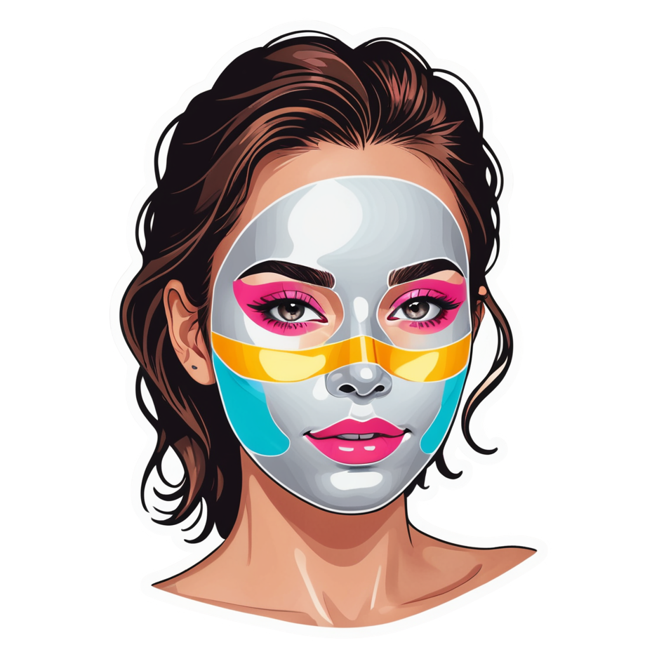 Face Mask (neon) — self-care stickers