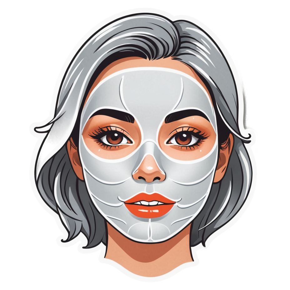Face Mask (papercut) — self-care stickers