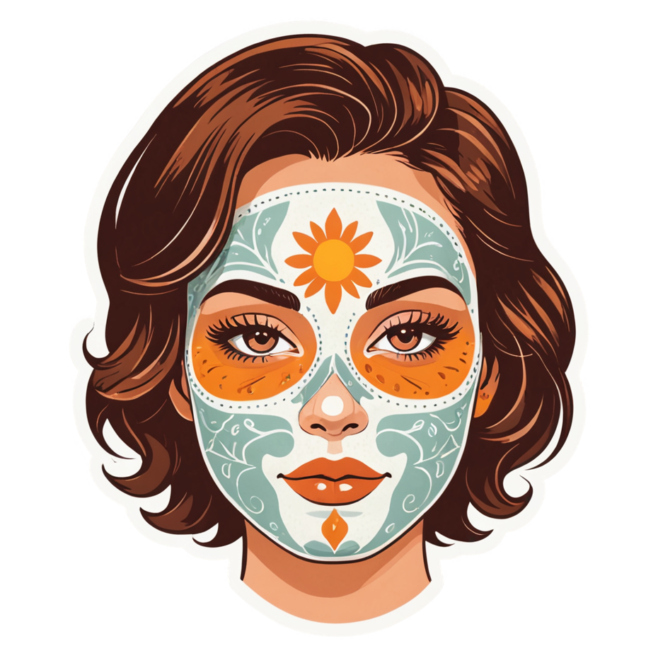 Face Mask (retro) — self-care stickers