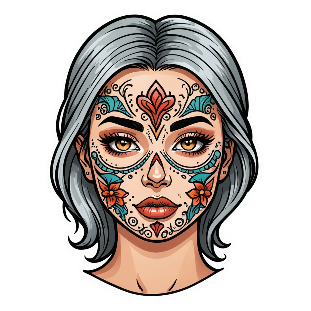 Face Mask (tattoo) — self-care stickers