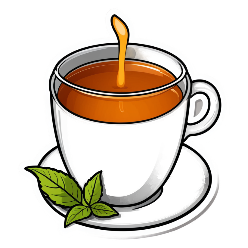 Herbal Tea (lineart) — self-care stickers