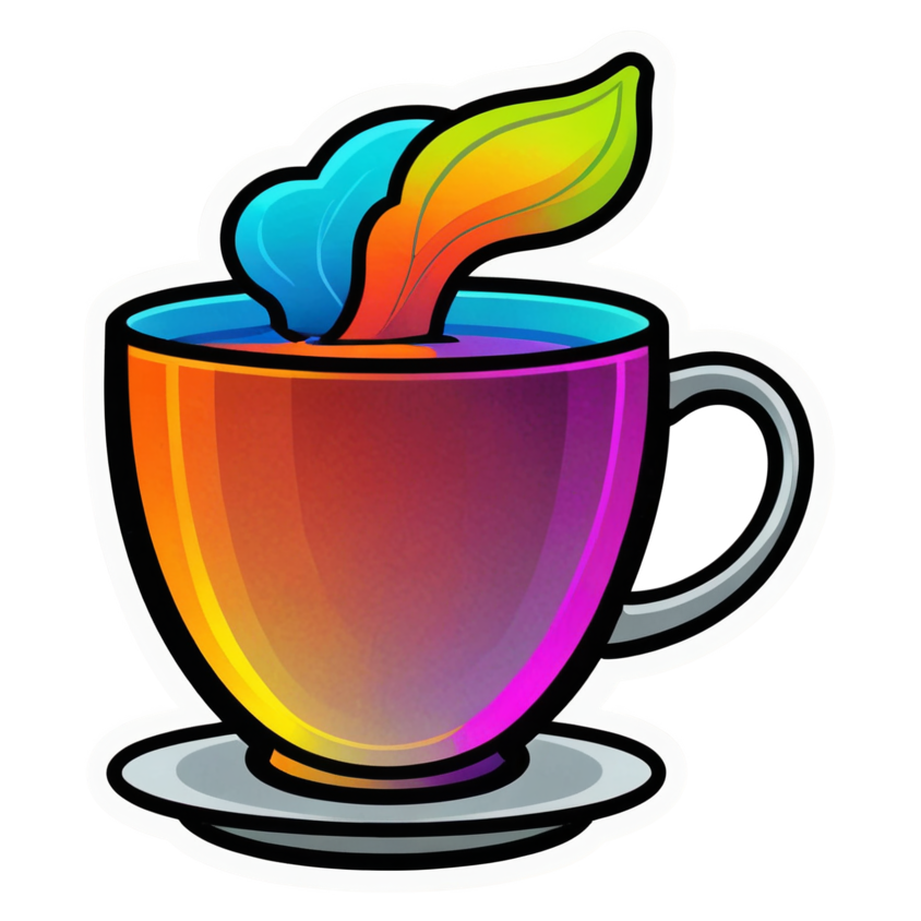Herbal Tea (neon) — self-care stickers