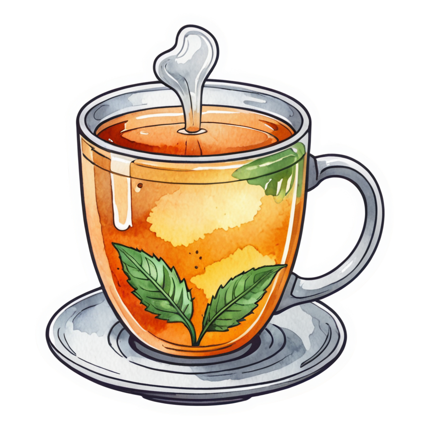 Herbal Tea (watercolor) — self-care stickers