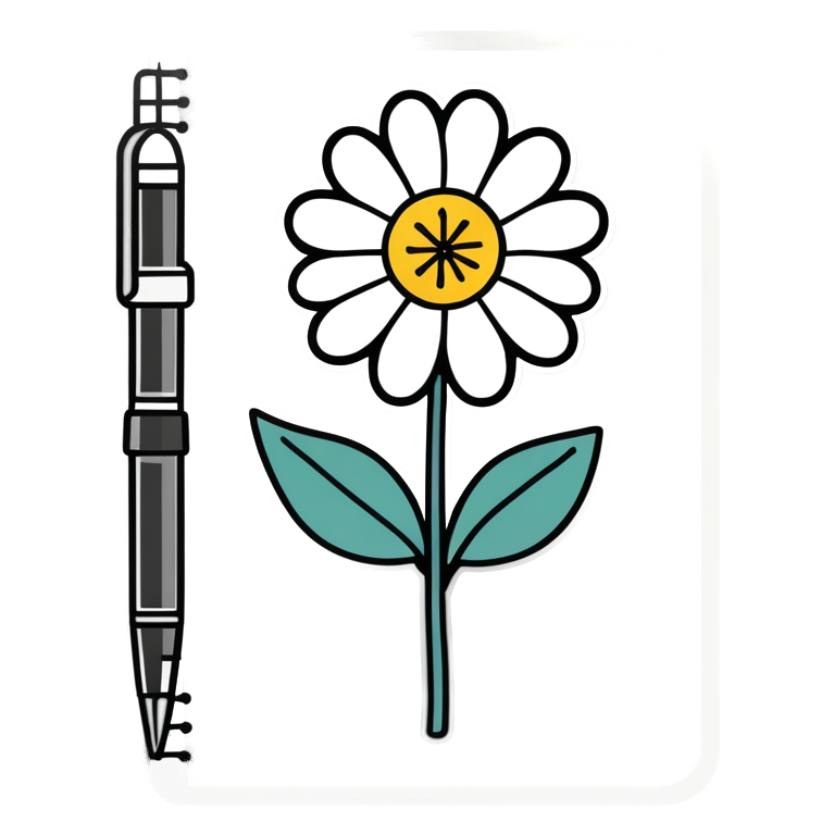 Journaling (lineart) — self-care stickers