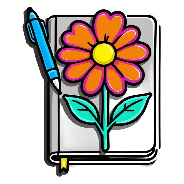 Journaling (neon) — self-care stickers