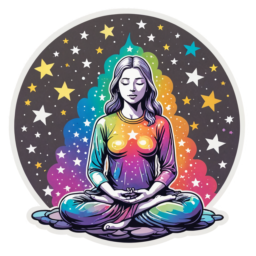 Meditation (holographic) — self-care stickers