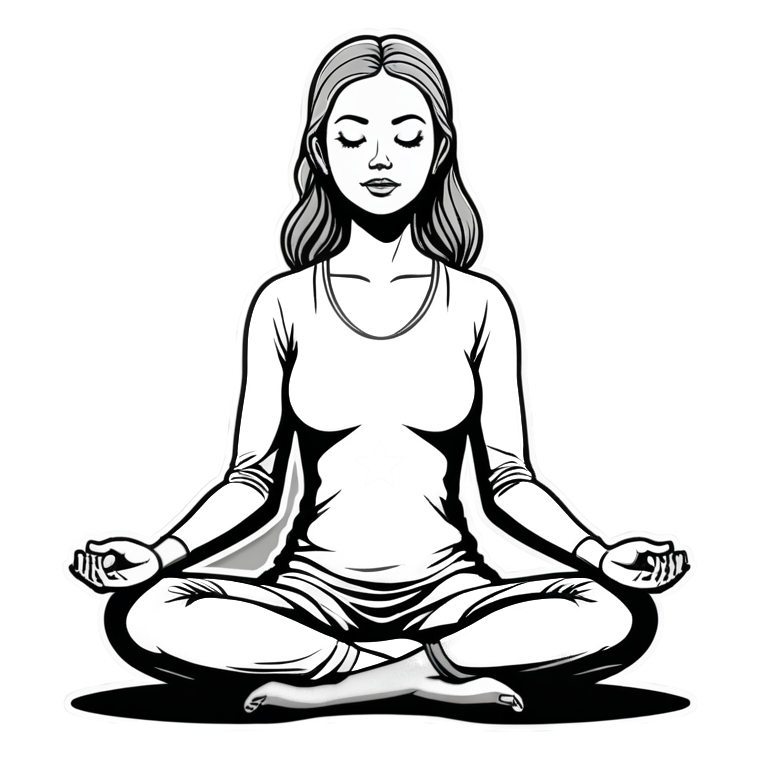 Meditation (lineart) — self-care stickers