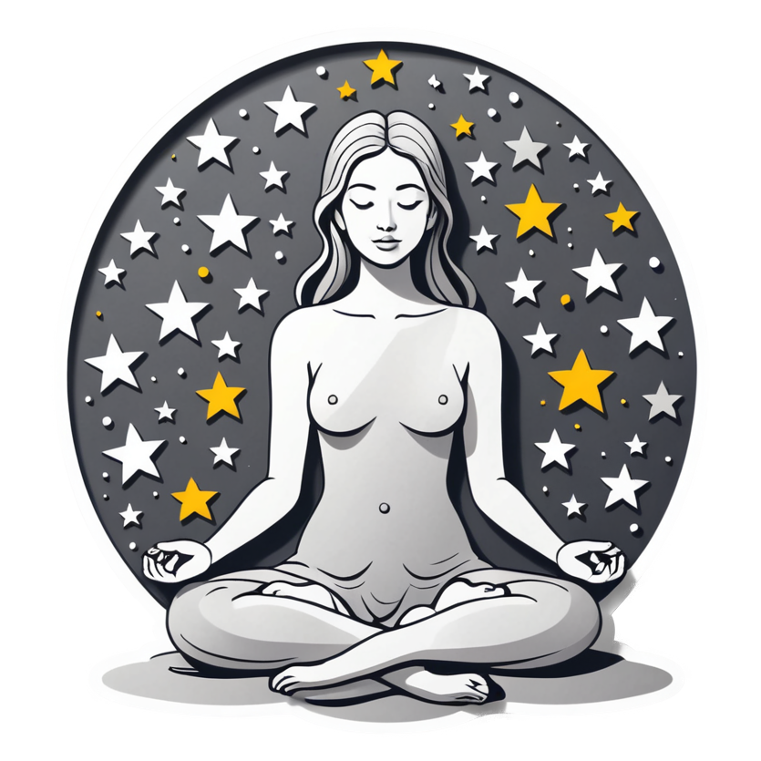 Meditation (papercut) — self-care stickers