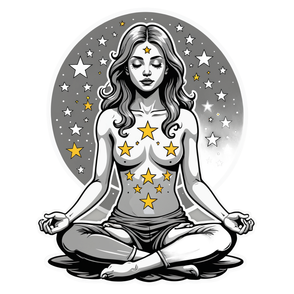 Meditation (tattoo) — self-care stickers