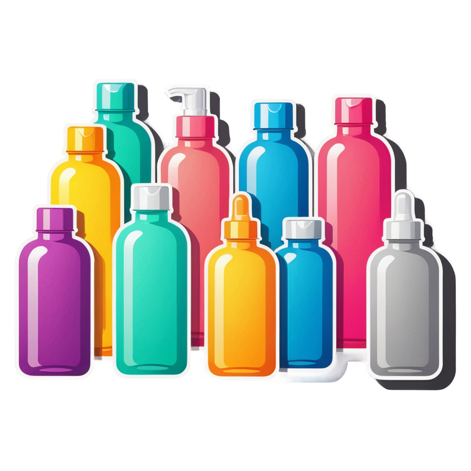 Skincare Shelf (neon) — self-care stickers