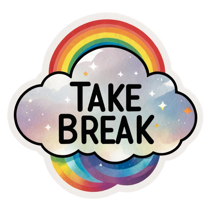 Take A Break (holographic) — self-care stickers