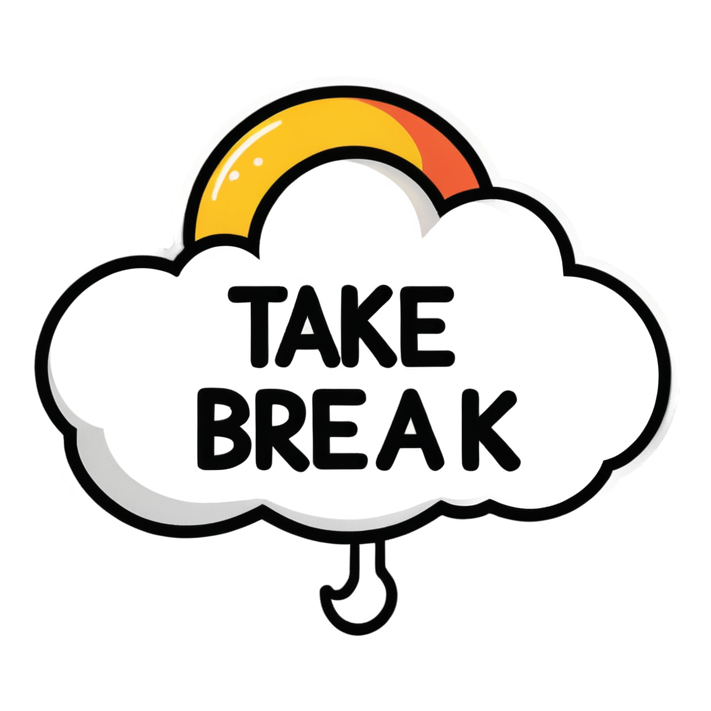 Take A Break (lineart) — self-care stickers