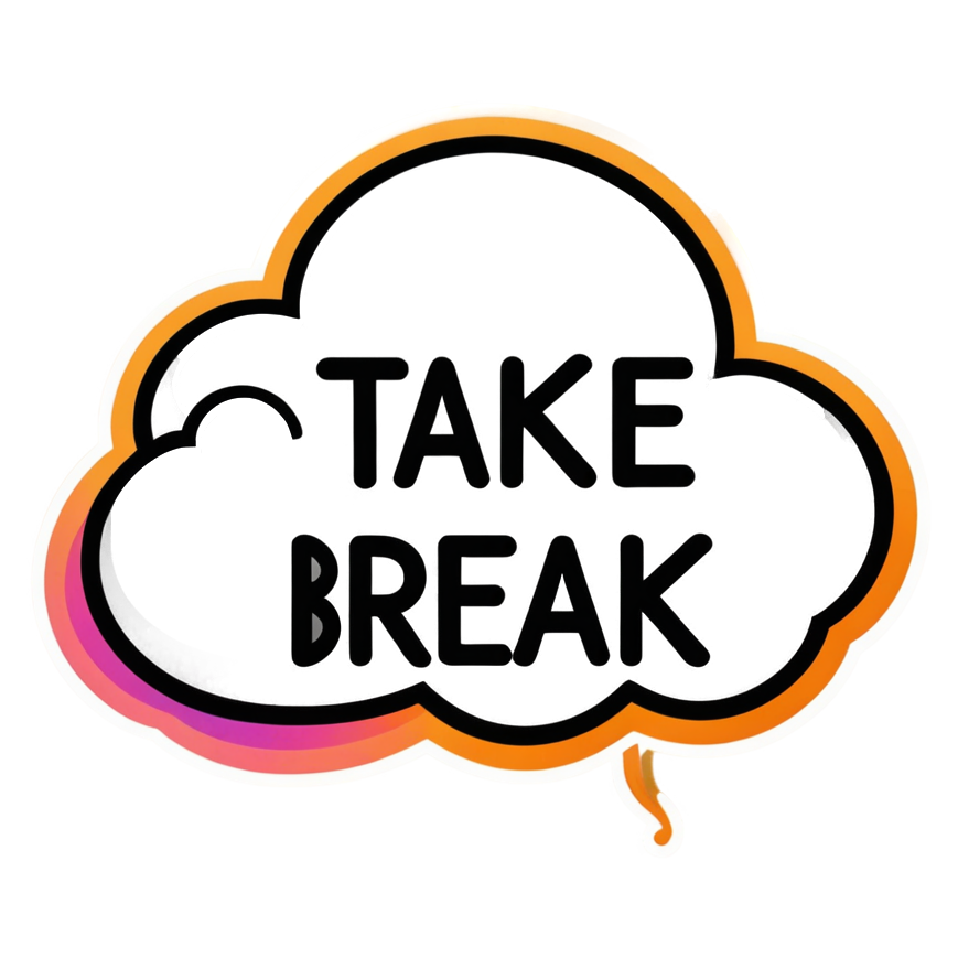 Take A Break (neon) — self-care stickers