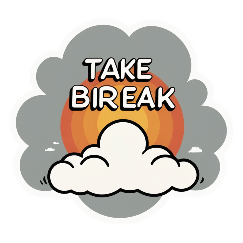 Take A Break (retro) — self-care stickers