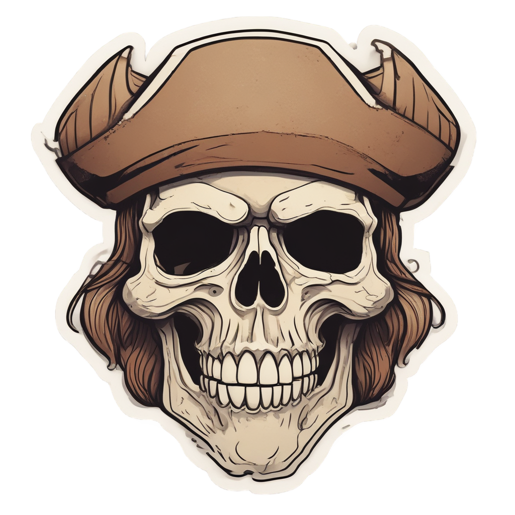 Sepia Pirate Skull — war-paint skull stickers