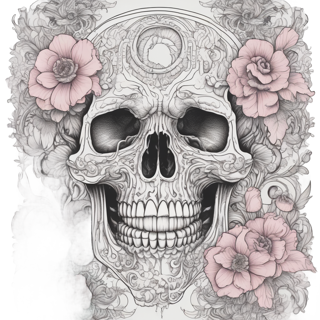 Serpent's Blooming Skull — floral skull stickers