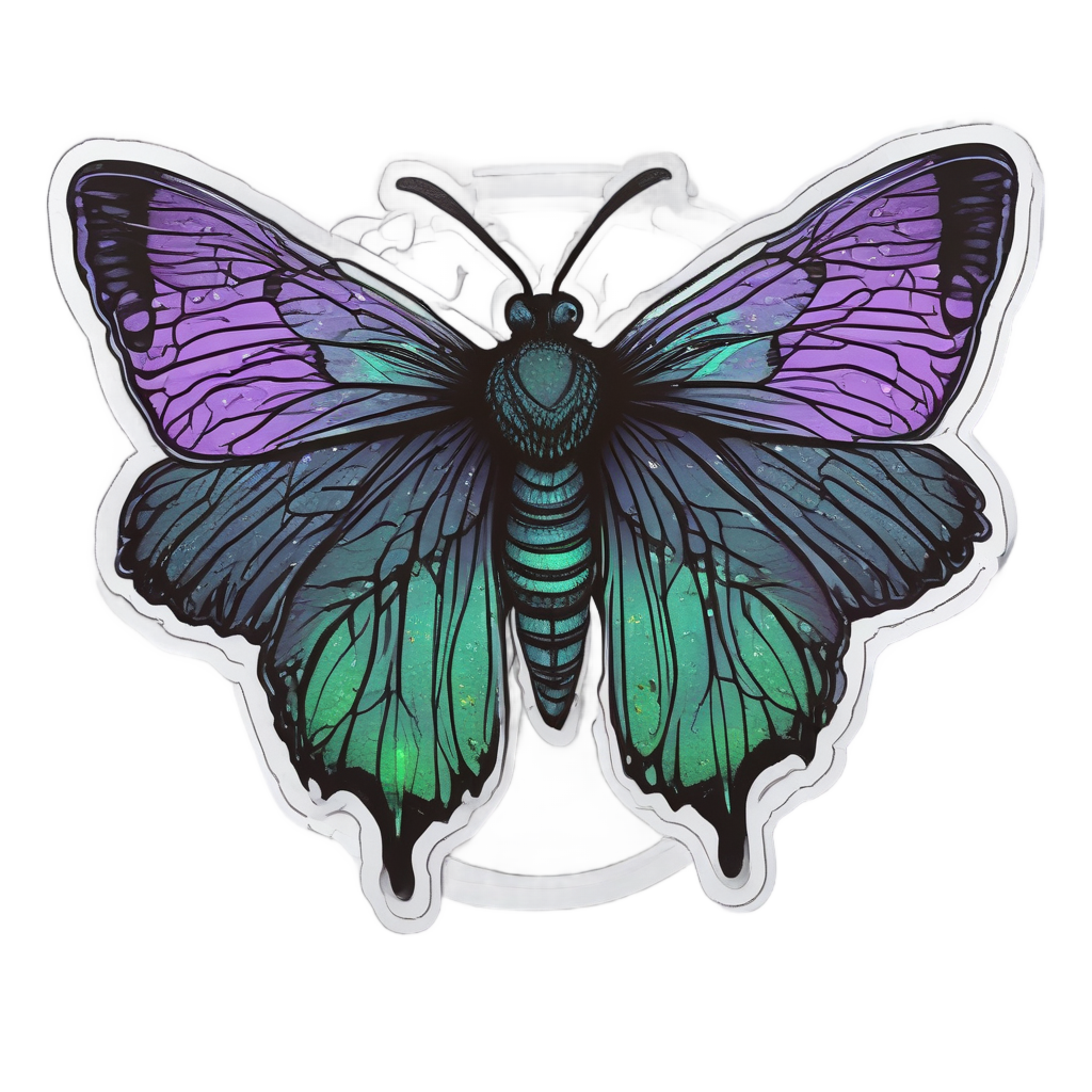 shadow moth rose dance — gothic botanical stickers