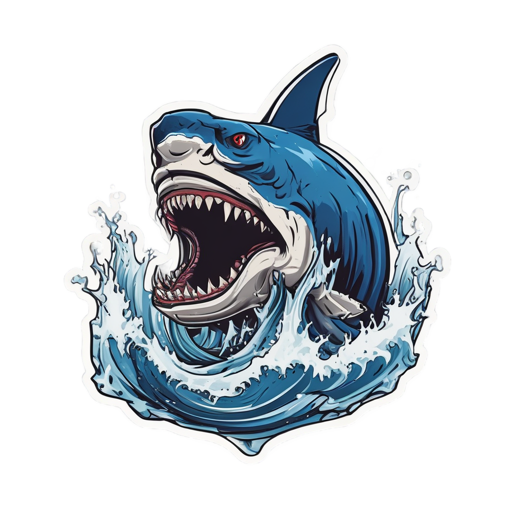 Shark Bolt Fin Sticker — ocean stickers