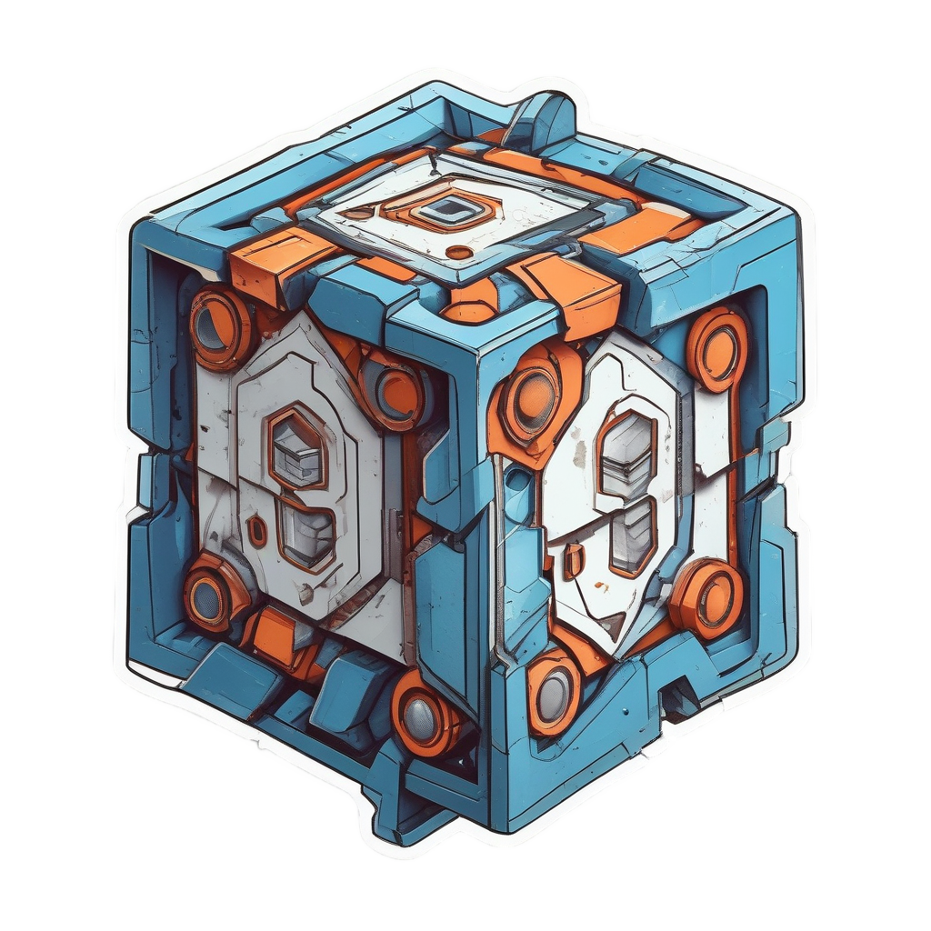 Shattered Danger Cube — geometric stickers
