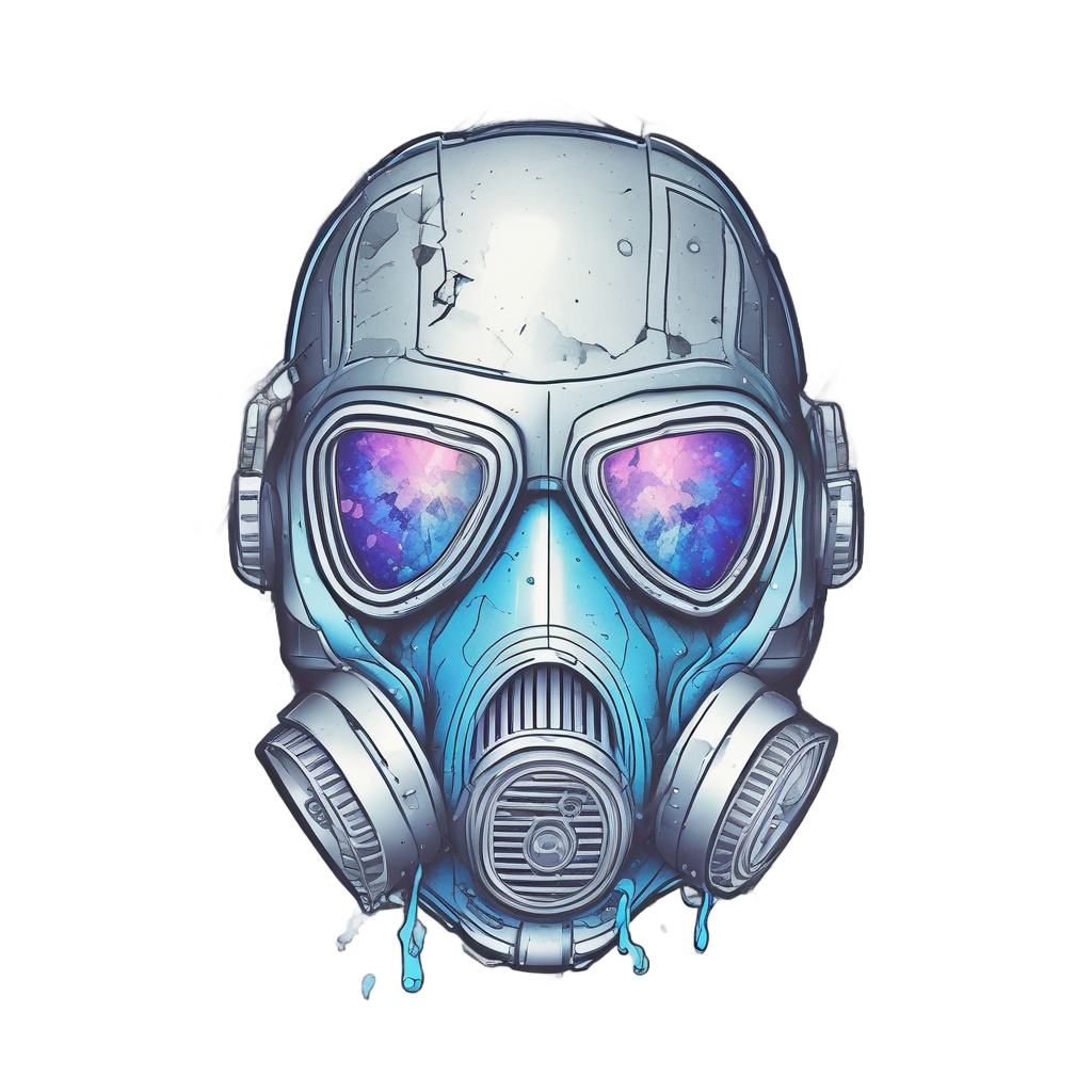 Shattered Neon Mask — abstract & patterns stickers