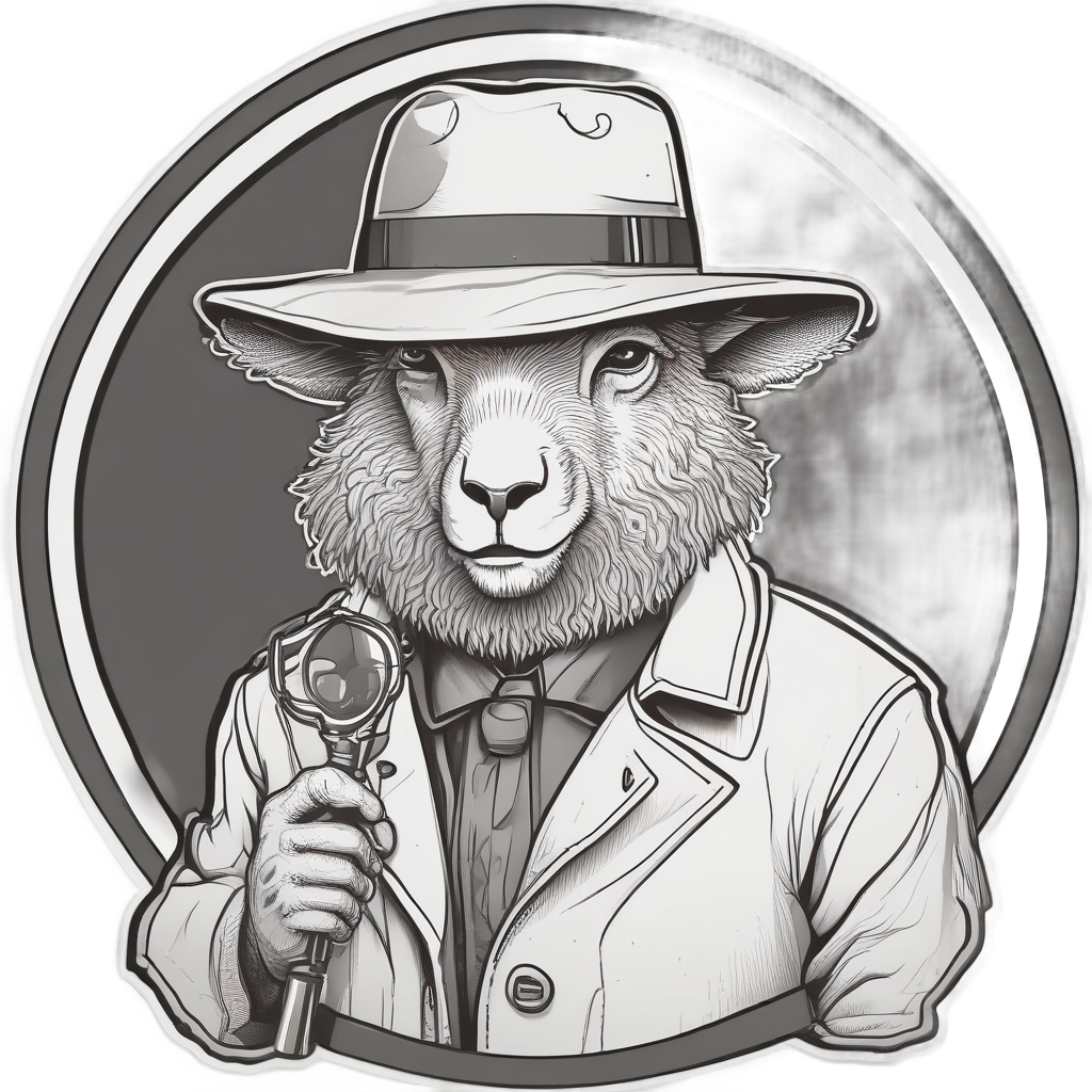 Sheep Detective Magnifying Glass — farm animals stickers