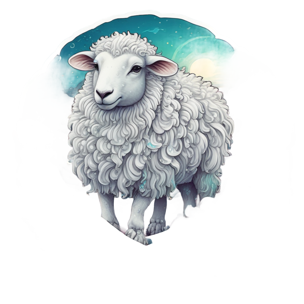 Sheep Mermaid Swimmer — farm animals stickers