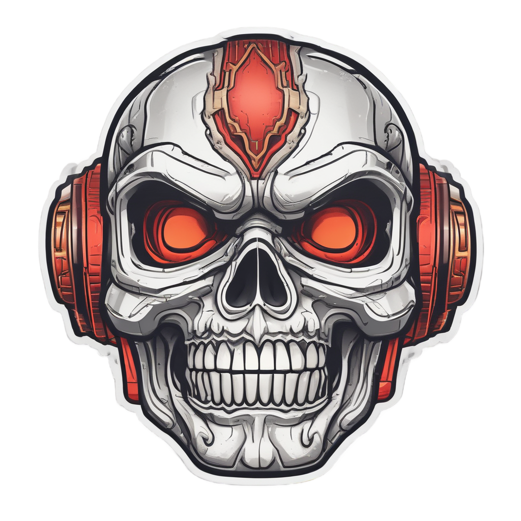 Shiny Chrome Luchador — biker & chrome skull stickers