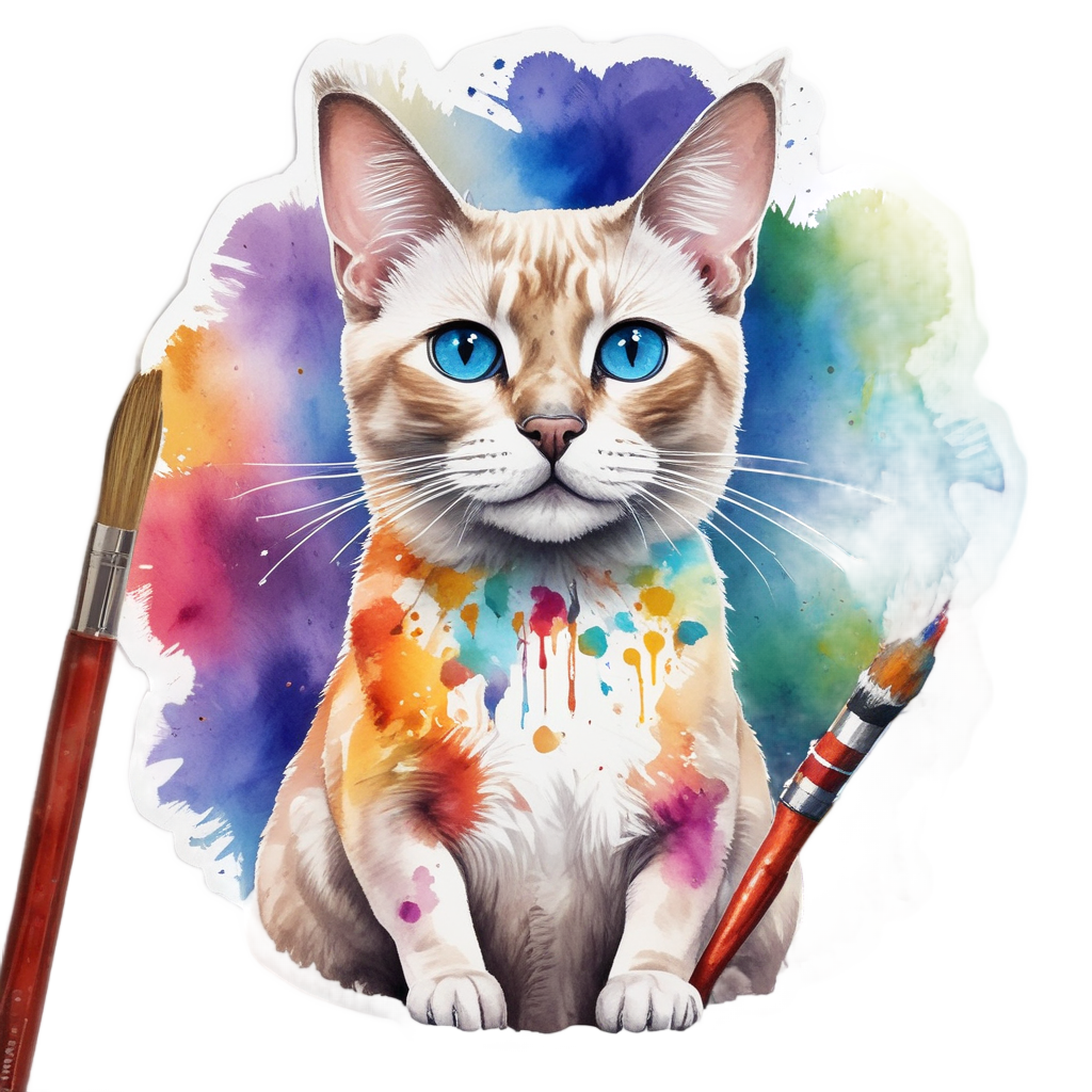 Siamese Artist Painter — cats stickers
