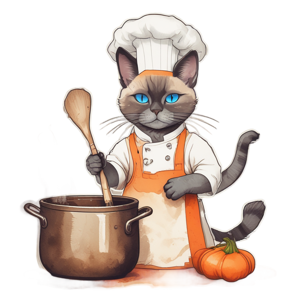 Siamese Chef Cooking — cats stickers