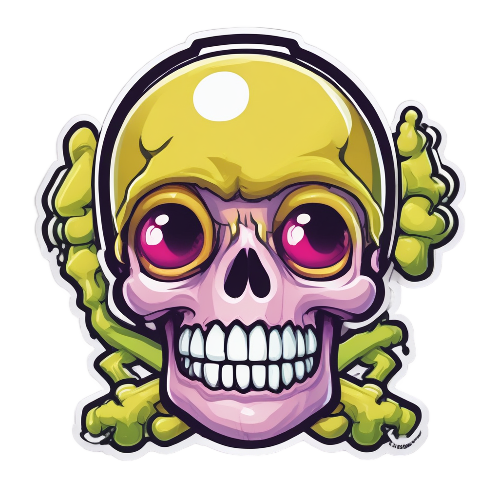 Silly Poison Skull — skull & crossbones stickers
