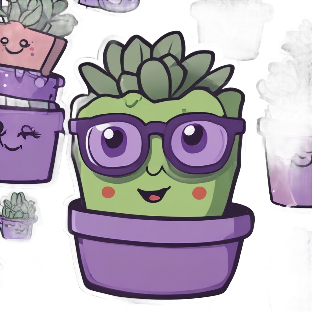 Silly Succulent with Glasses — succulents stickers