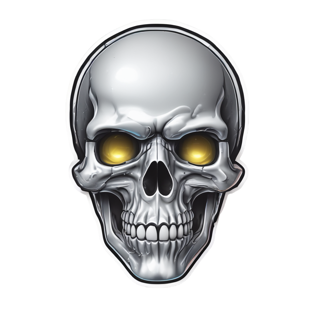 Silver Bow Skull — cute skull stickers