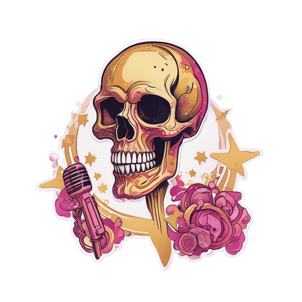Singer Skull Mic — music stickers