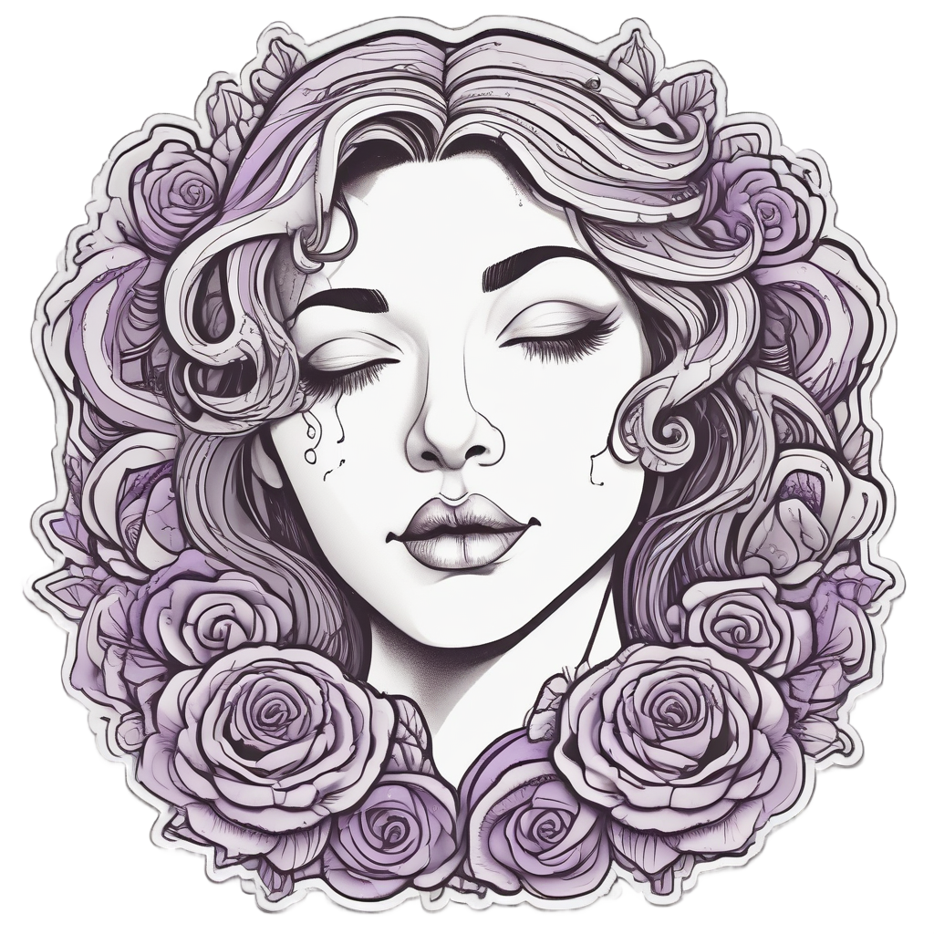 Singing Rose Noir — gothic botanical stickers