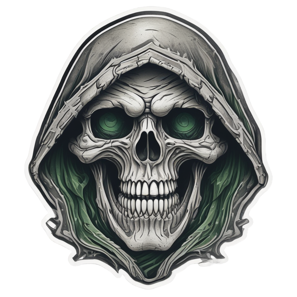 Skeletal Reaper Laugh — reaper skull stickers