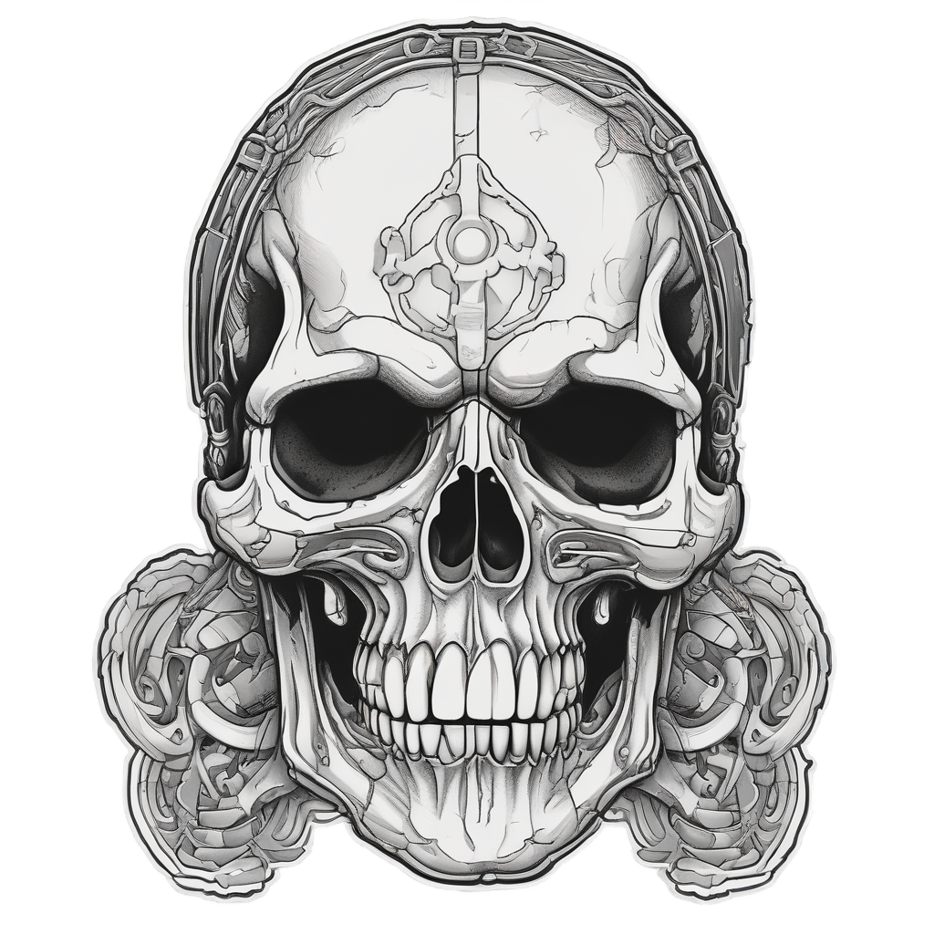 Skull and Chain Links — minimal skull stickers