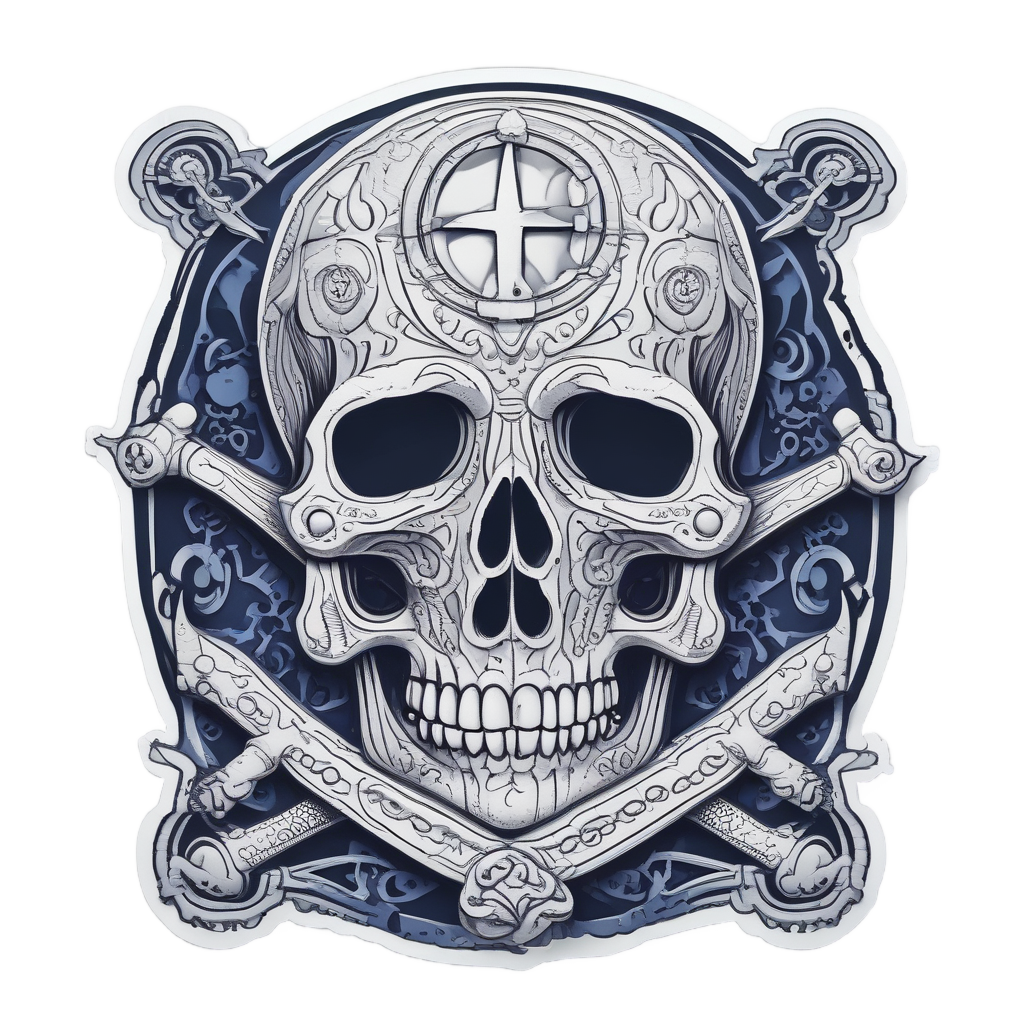 Skull and Moon — skull & crossbones stickers
