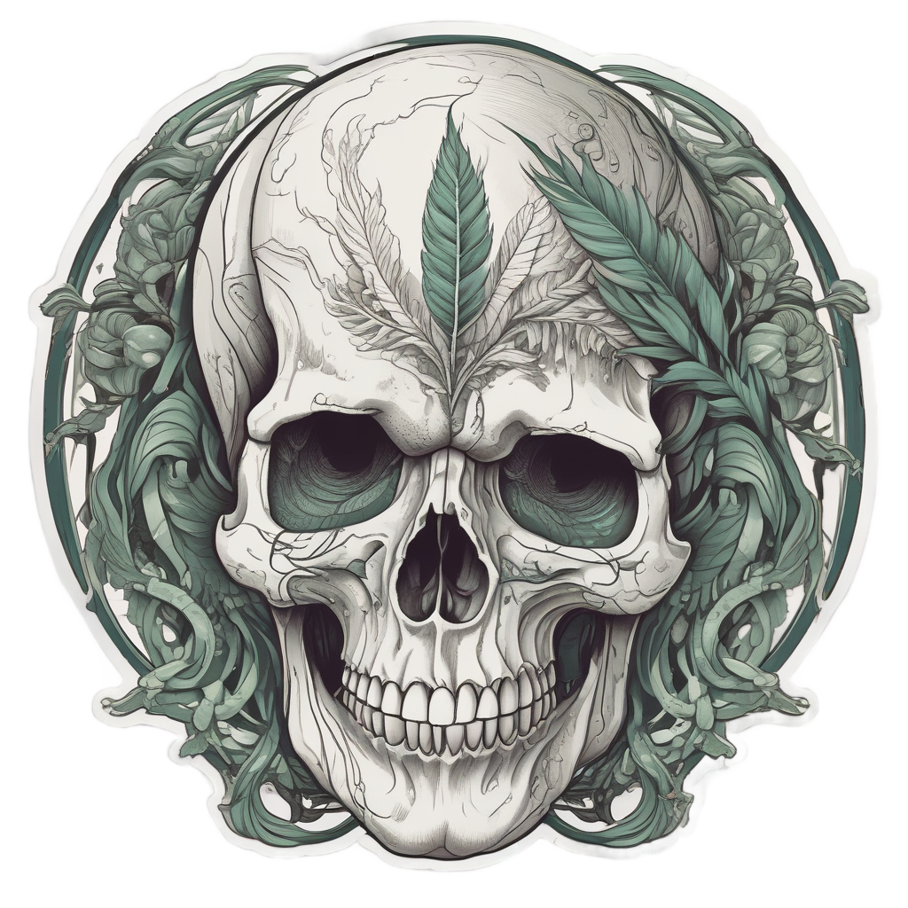 Skull and Pampas Serpent — boho skull stickers