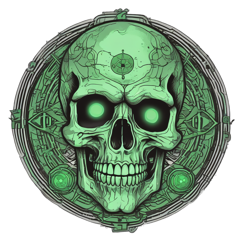 Skull and Rusted Trefoil — radioactive stickers