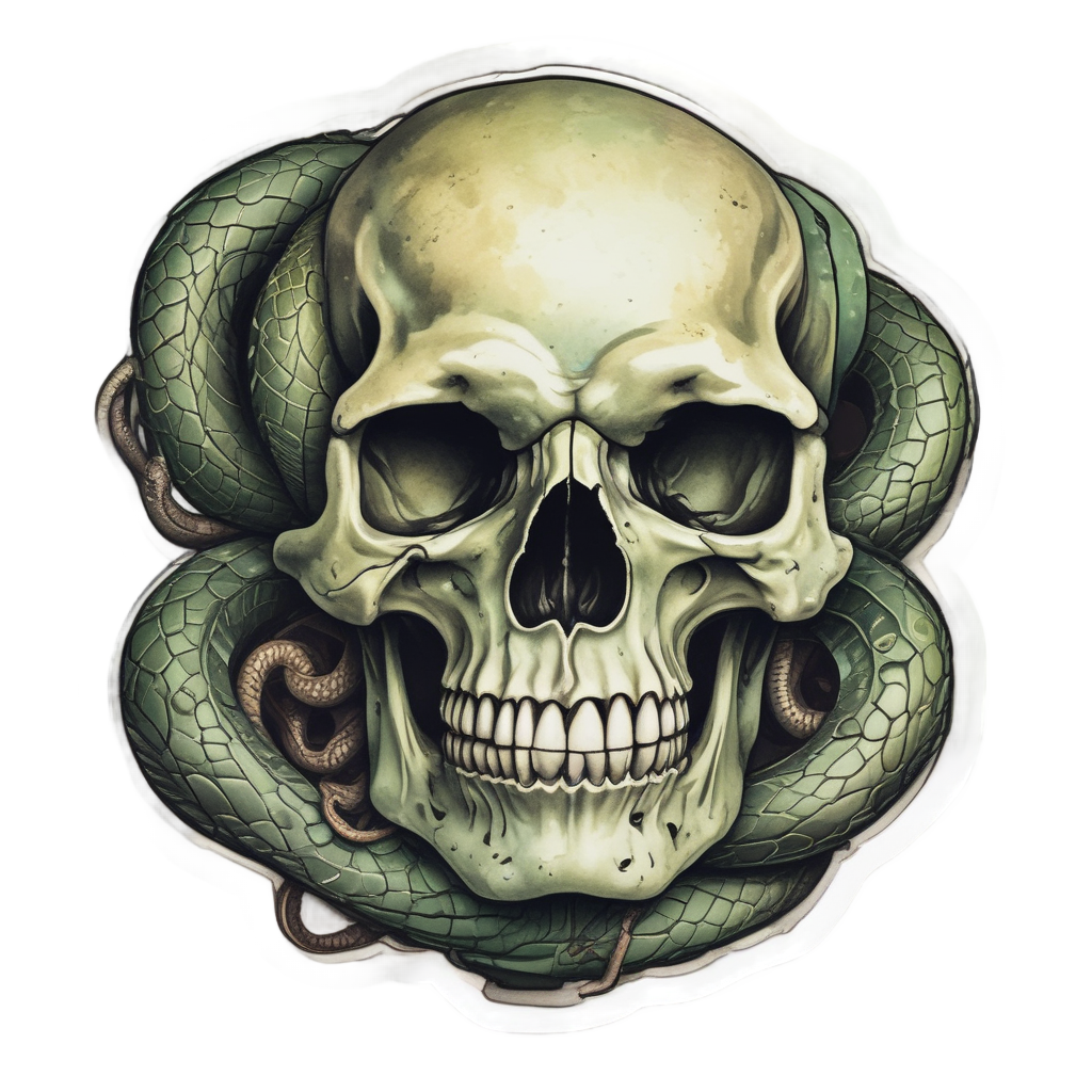 Skull and Snake — minimal skull stickers