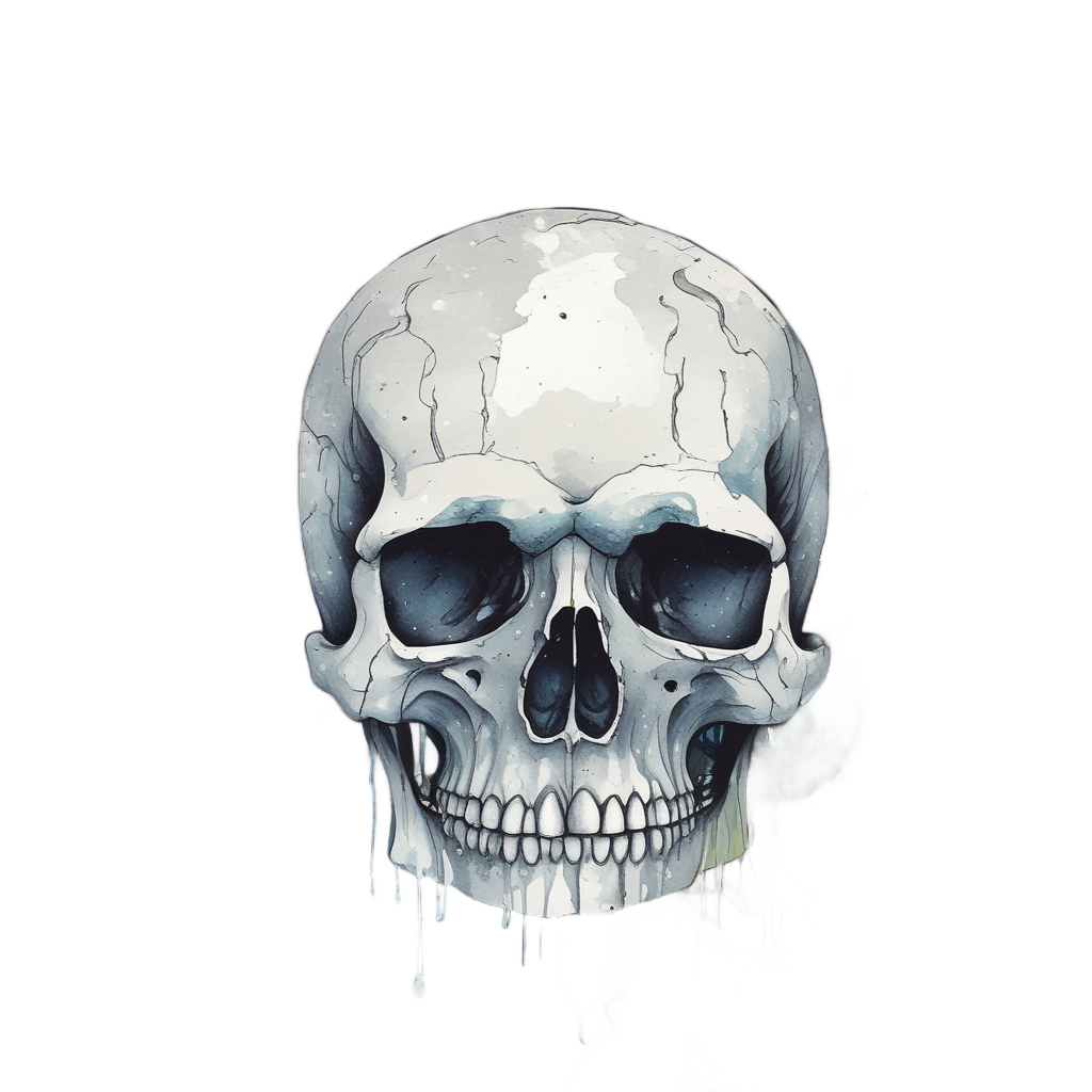 Skull and Sunflower in Rain — floral skull stickers