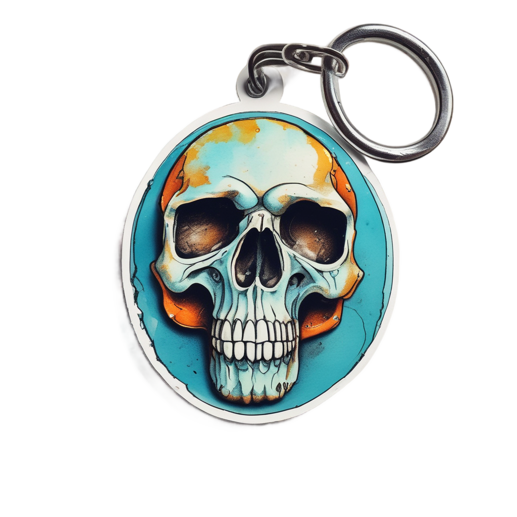 Skull as Gas Cap Charm — biker & chrome skull stickers