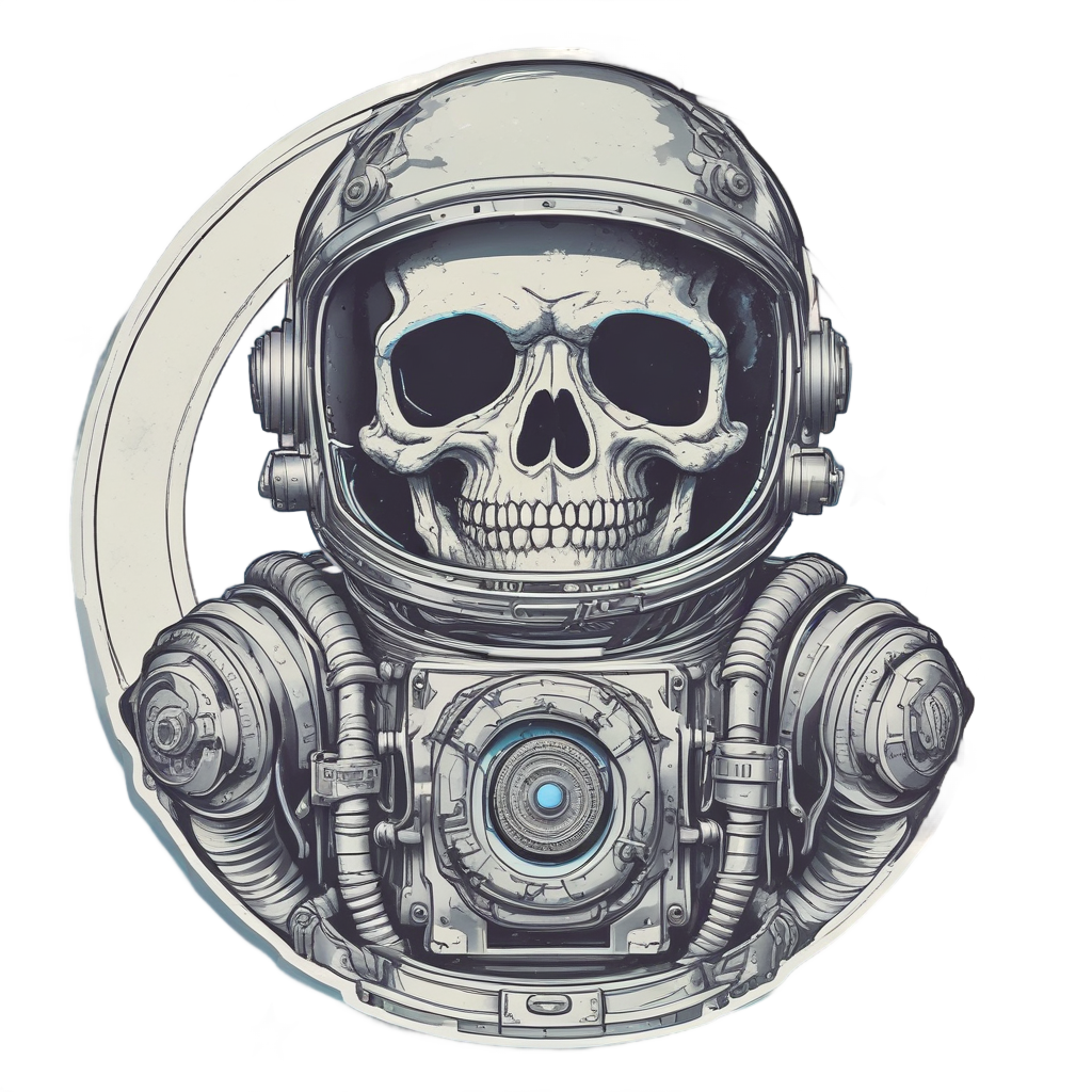 Skull Astronaut Retro — skull & crossbones stickers
