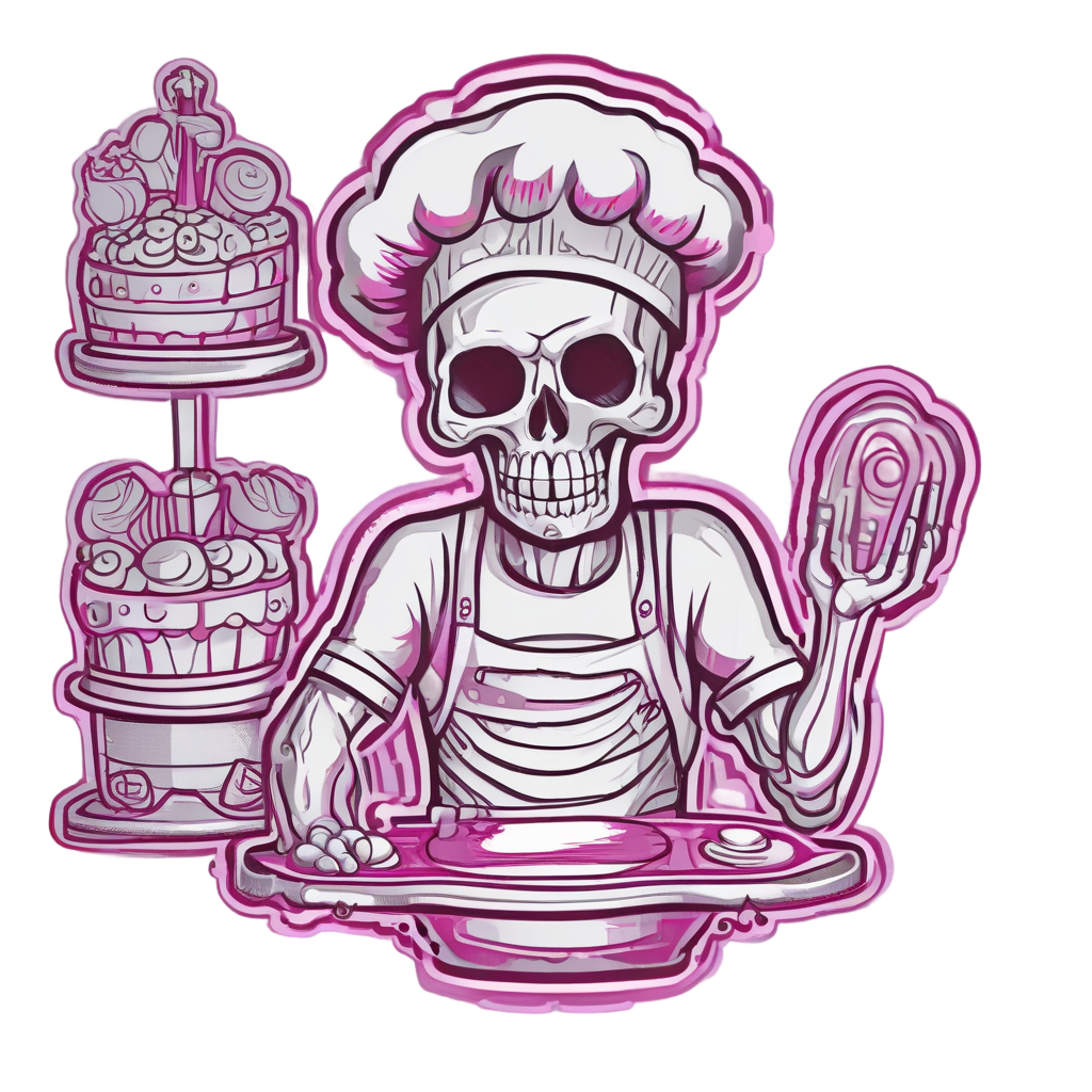 Skull Baker Sweet — minimal skull stickers