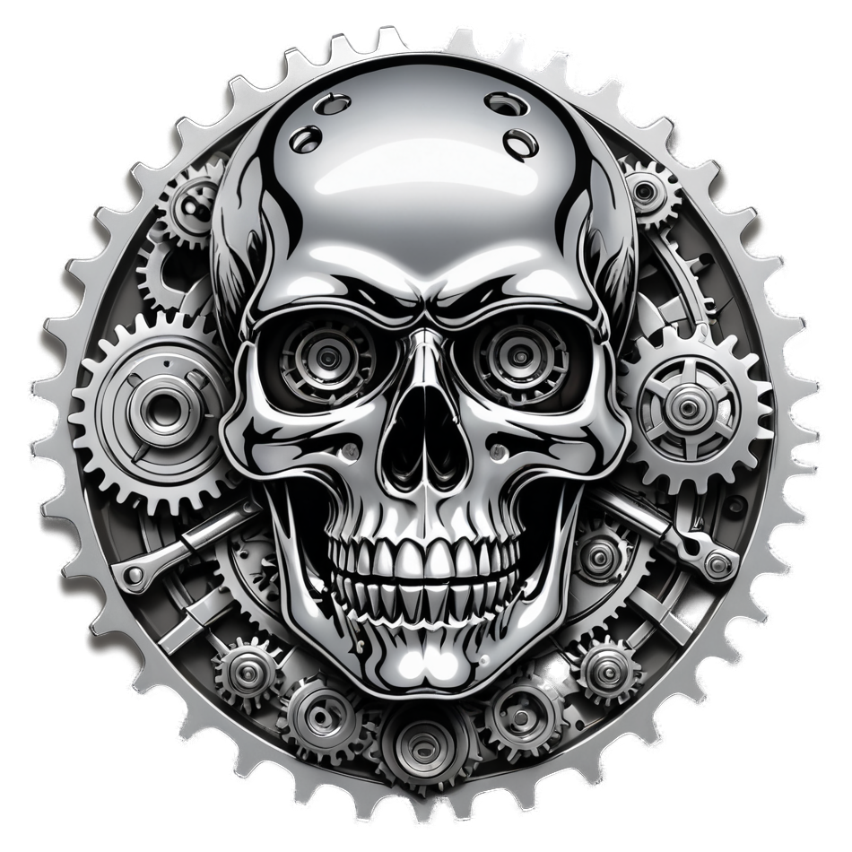 Gearhead Skull — skull stickers