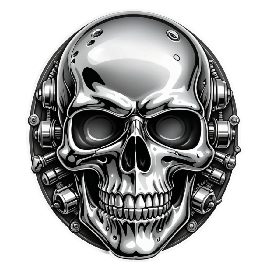 Riveted Skull — skull stickers
